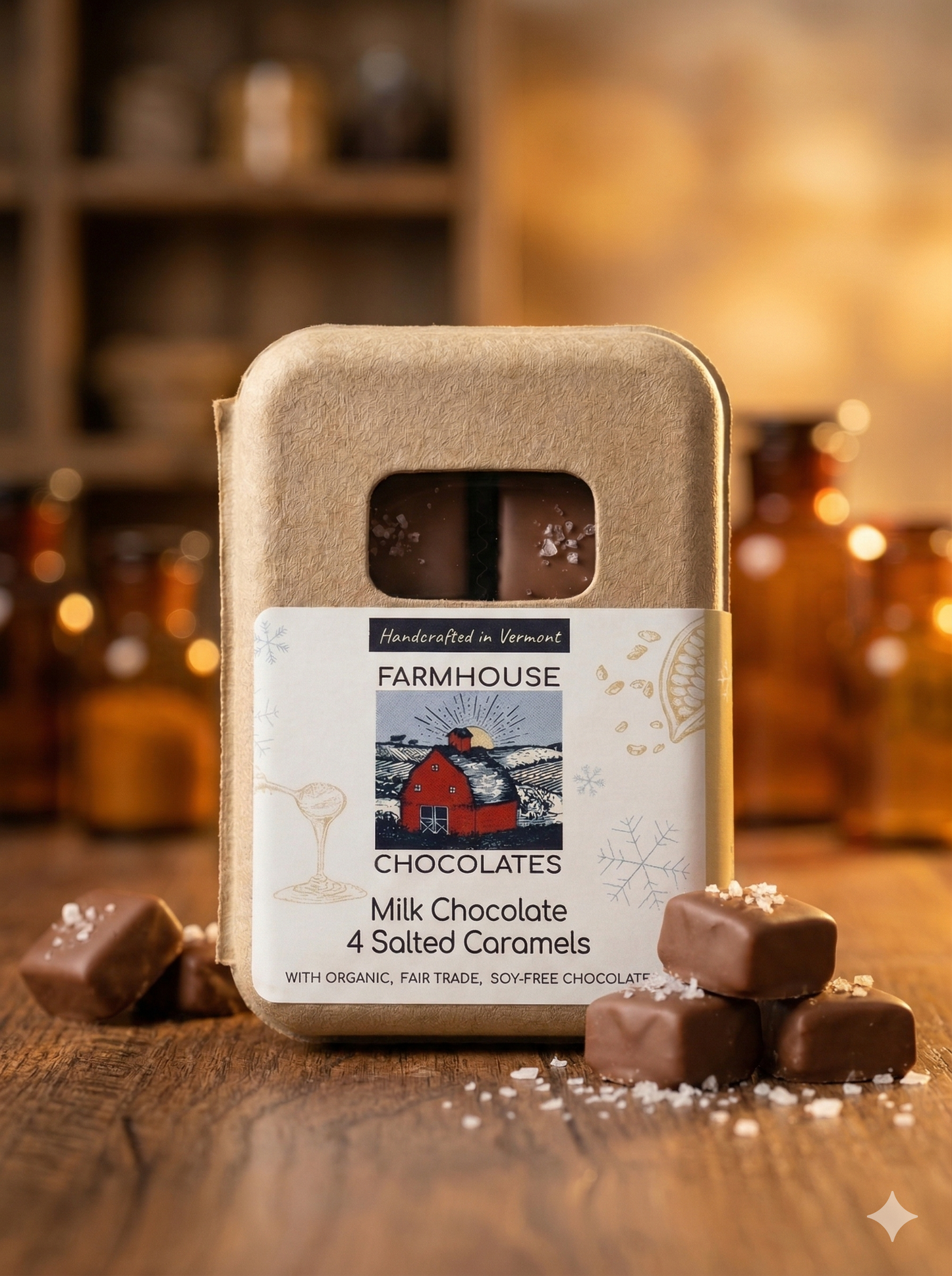 Milk Chocolate Salted Caramels, 4-Piece Box