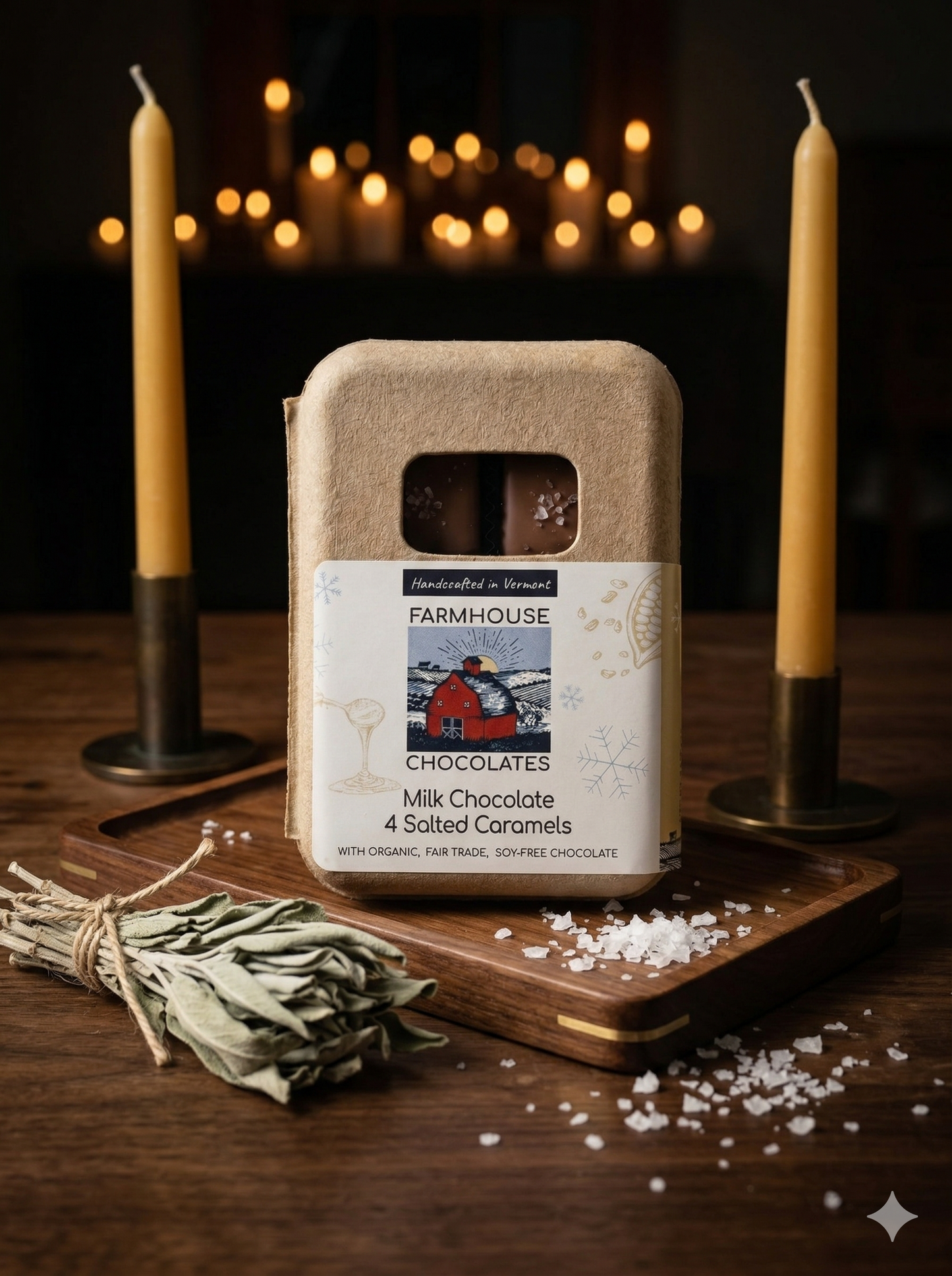 Milk Chocolate Salted Caramels, 4-Piece Box