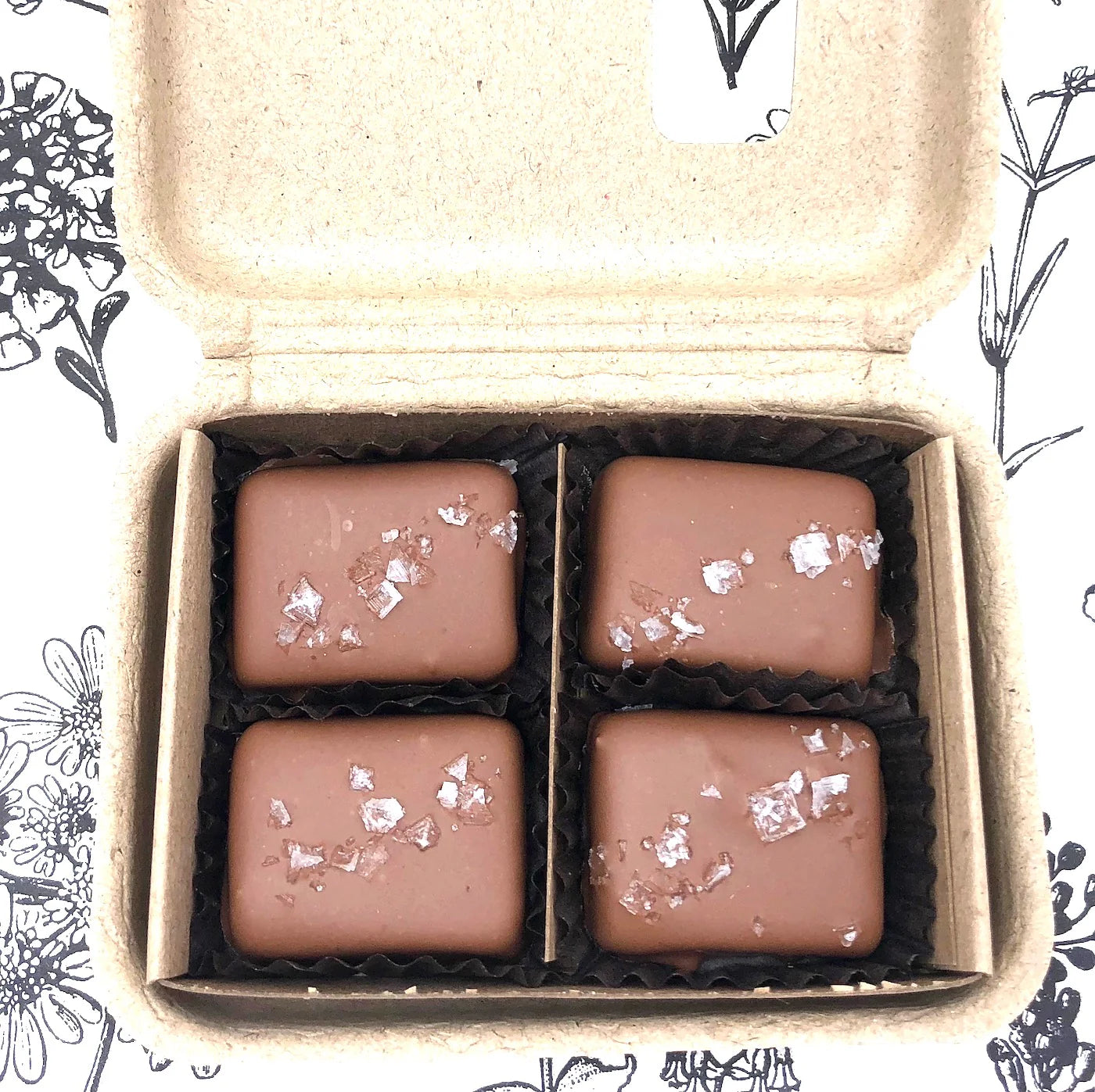 Milk Chocolate Salted Caramels, 4-Piece Box
