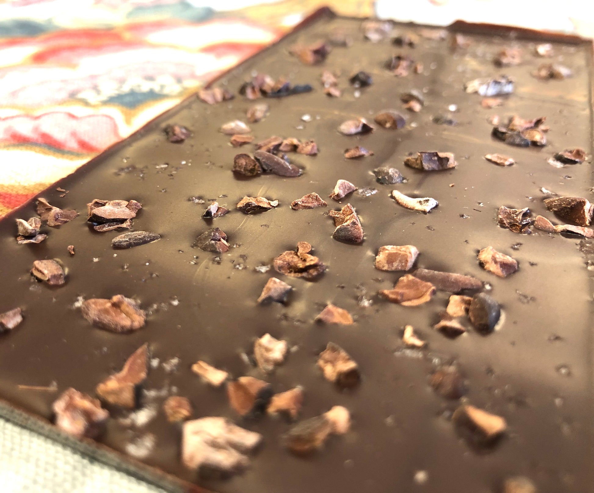71% w/ Cacao Nibs & Alaskan Sea Salt (Organic, Fair Trade Chocolate Bar) - Farmhouse Chocolates