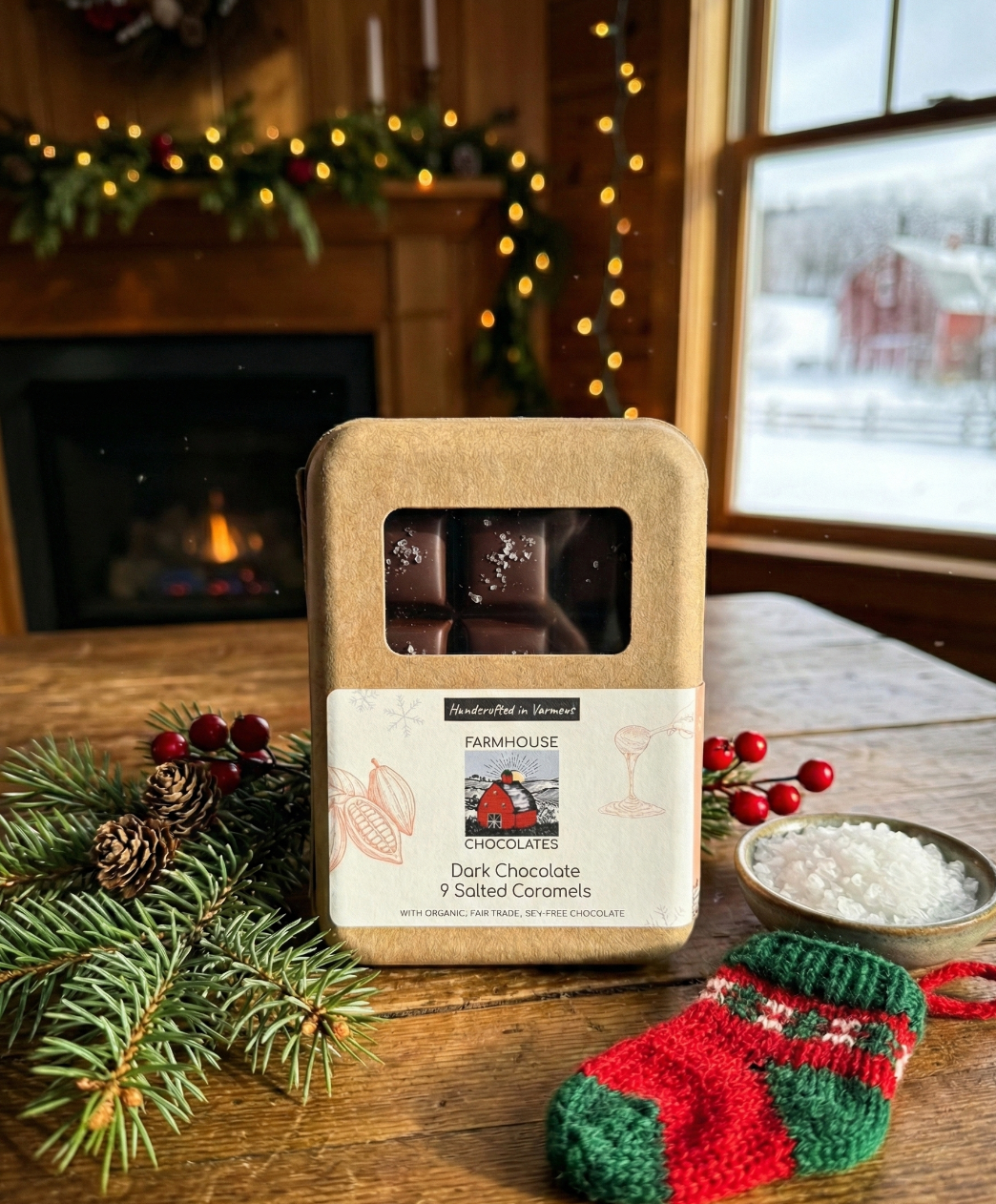 Dark Chocolate Salted Caramels, 9-Piece Box